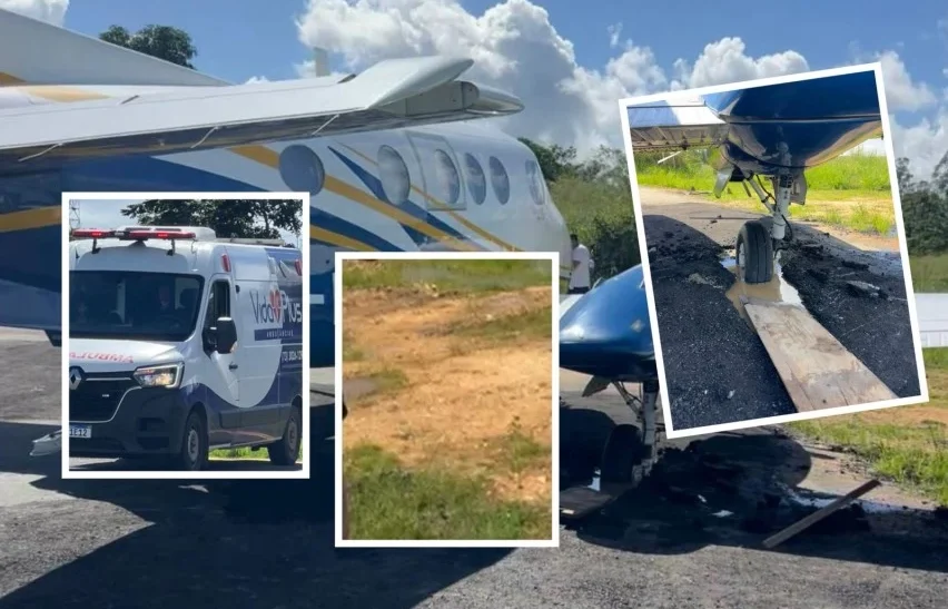Avião-UTI atola em pista de aeródromo de Ipiaú reformada por R$ 13 milhões