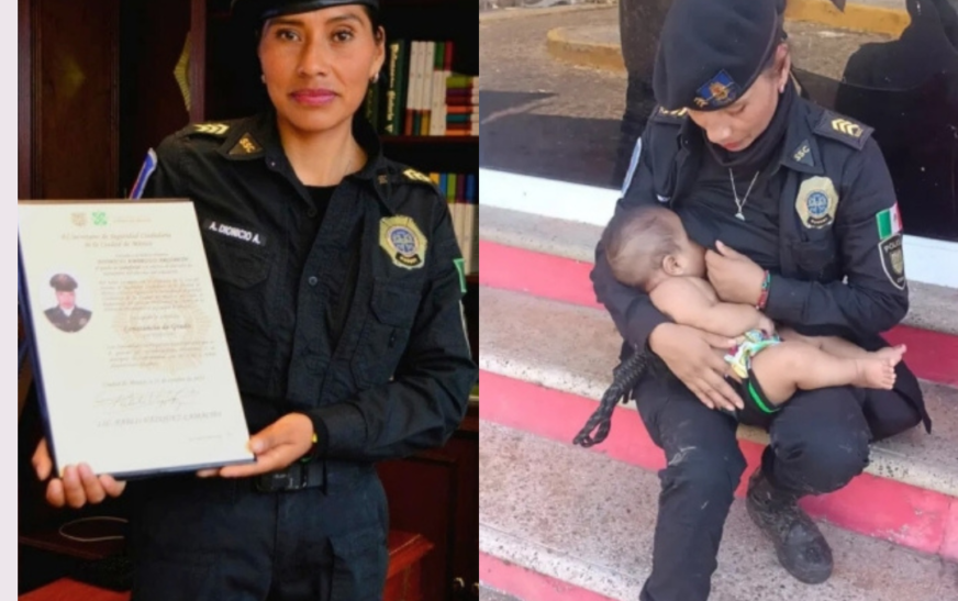 Policial mexicana amamenta bebê faminto após furacão Otis e é promovida por ato heroico