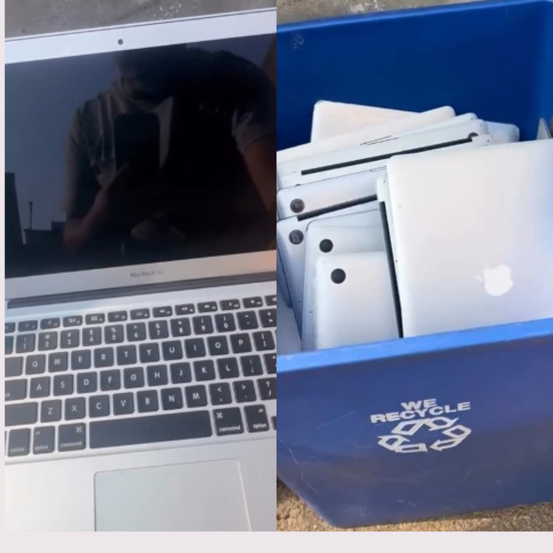 Homem se surpreende ao encontrar lata de lixo cheia de notebooks da Apple nos EUA