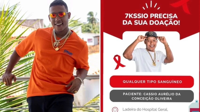 CORRENTE DE SOLIDARIEDADE: Após acidente, 7Kssio segue na UTI e precisa de doações de sangue
