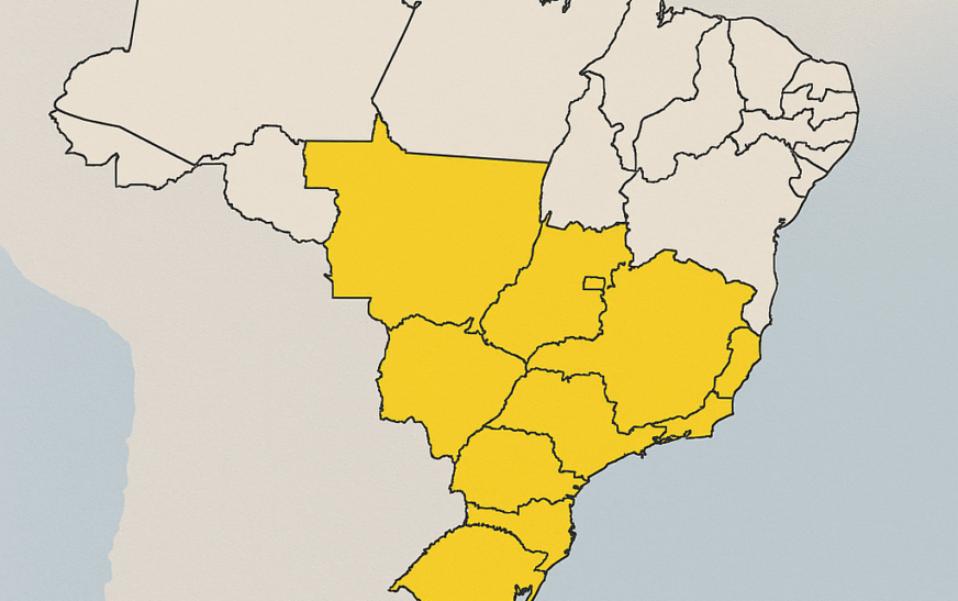 Inmet emite alerta de chuvas fortes e ventos intensos em grande parte do país nesta terça (28)